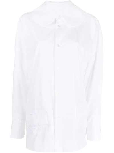 Shop Comme Des Garçons Comme Des Garçons Long-sleeve Cotton Shirt In Weiss