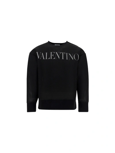 Shop Valentino Sweatshirt In Nero/bianco