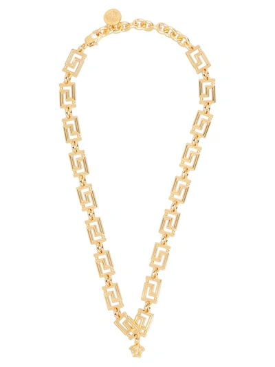 Shop Versace Necklace In Gold