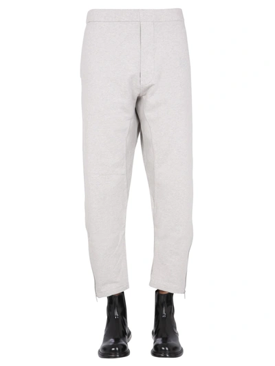 Shop Maison Margiela Jogging Pants With Embroidered Logo In Grigio