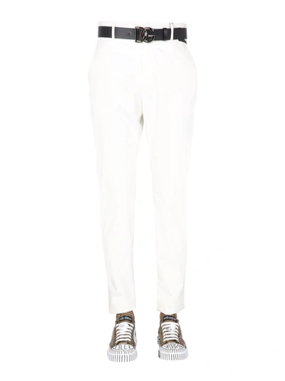 Shop Dolce & Gabbana Regular Fit Trousers In Bianco