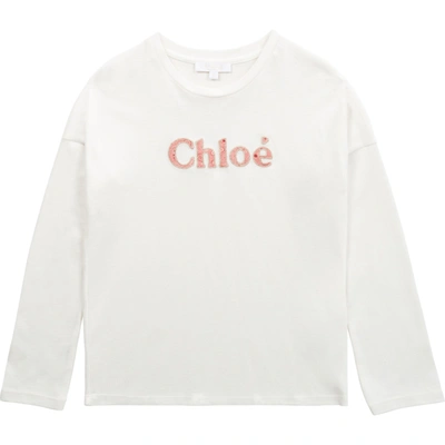 Shop Chloé T-shirt With Embroidery In White