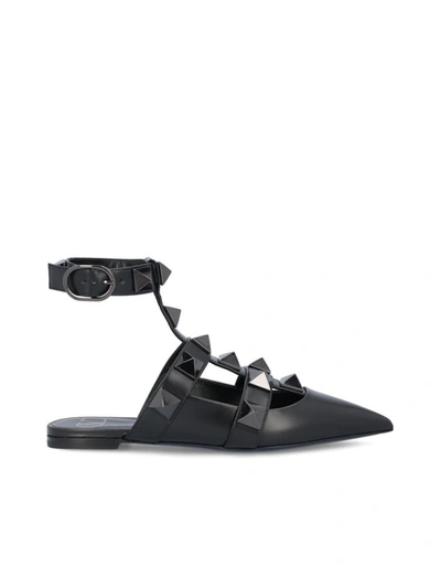 Shop Valentino Garavani Women's Black Other Materials Flats