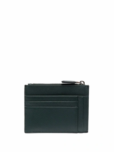 Shop Prada Men's Green Leather Wallet