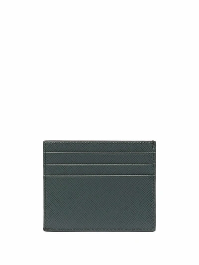 Shop Prada Men's Green Leather Card Holder