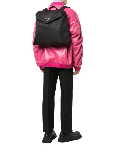 Shop Prada Men's Black Polyester Backpack