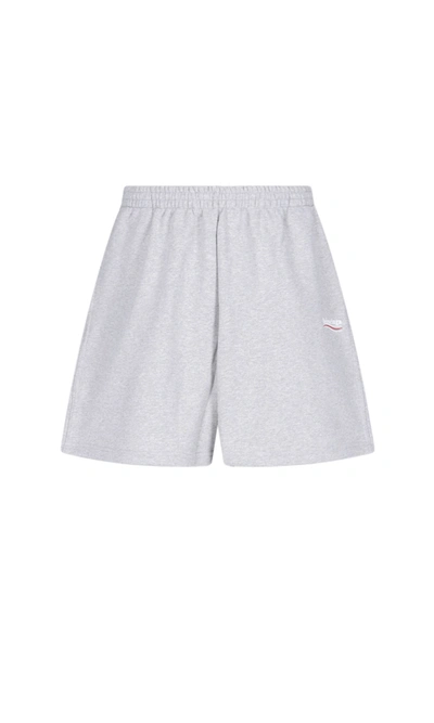 Shop Balenciaga Men's Grey Cotton Shorts