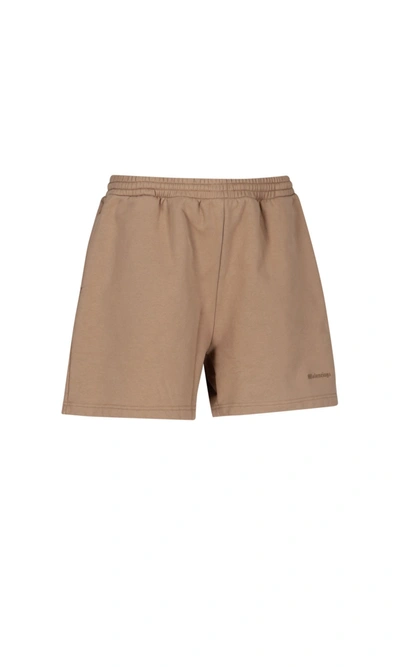 Shop Balenciaga Men's Beige Cotton Shorts