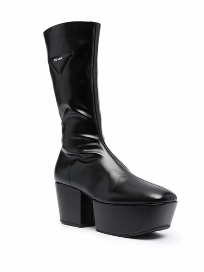 Shop Prada Women's Black Leather Boots