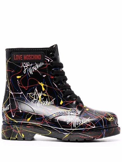 Moschino graffiti cheap boots