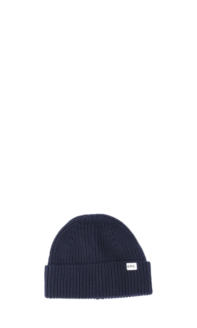 Shop Apc A.p.c. Men's Blue Wool Hat