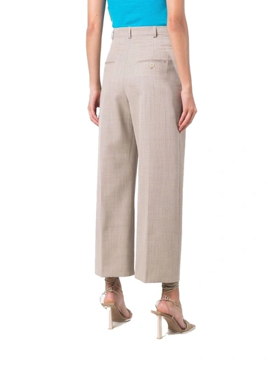 Shop Jacquemus Women's Beige Wool Pants