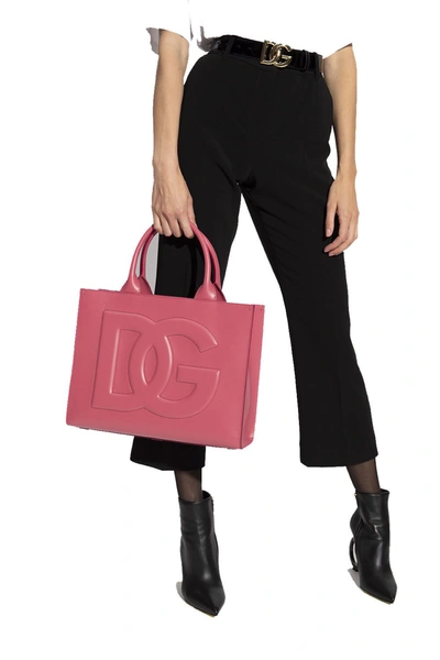 Shop Dolce E Gabbana Women's Fuchsia Leather Handbag