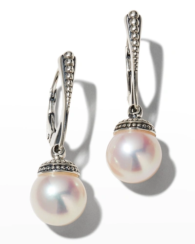 Shop Lagos Luna Freshwater Pearl Drop Earrings In Silver