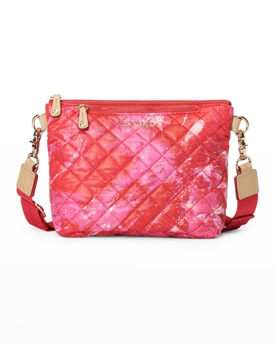 Shop Mz Wallace Metro Scout Small Quilt Printed Crossbody Bag In Magenta Acid Dye
