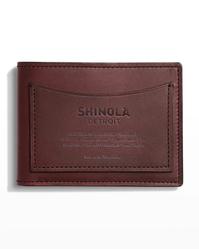 Shop Shinola Men's Slim Vachetta Bifold Wallet In Burgundy