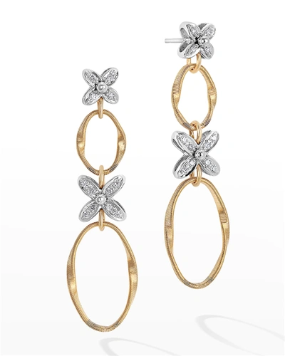 Shop Marco Bicego Marrakech Onde 18k Yellow And White Gold Double-drop Earrings