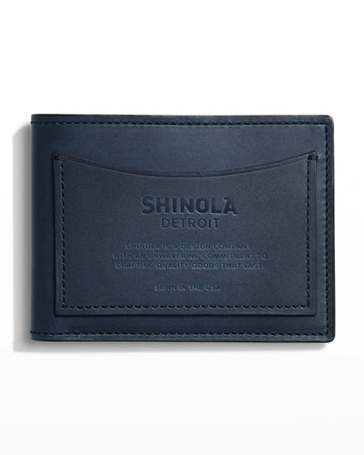 Shop Shinola Men's Slim Vachetta Bifold Wallet In Navy
