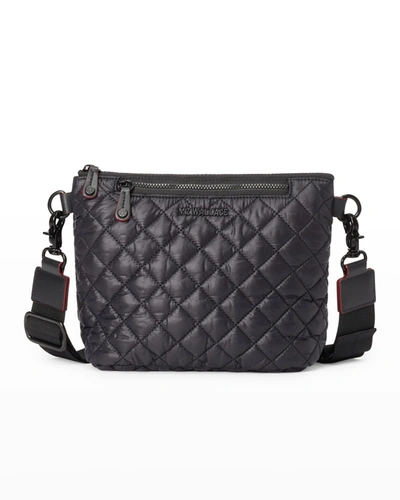 Shop Mz Wallace Metro Scout Small Quilted Zip Crossbody Bag In Black Oxford