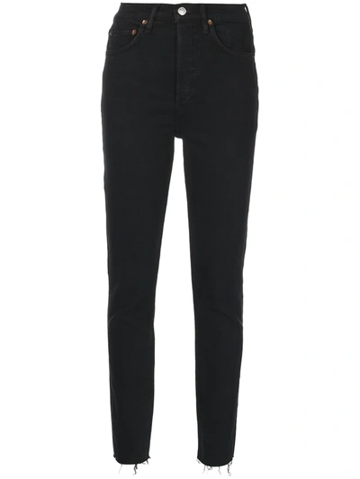Shop Re/done The Classic High-rise Skinny Jeans In Black