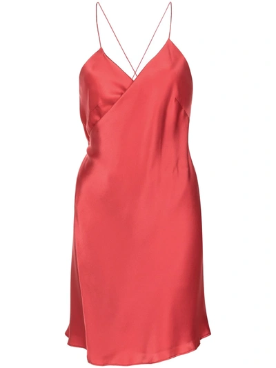 Shop Michelle Mason Wrap Mini Dress In Red
