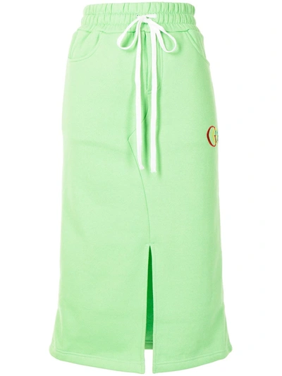 Goodboy Logo-embroidered Jersey Midi Skirt In Green