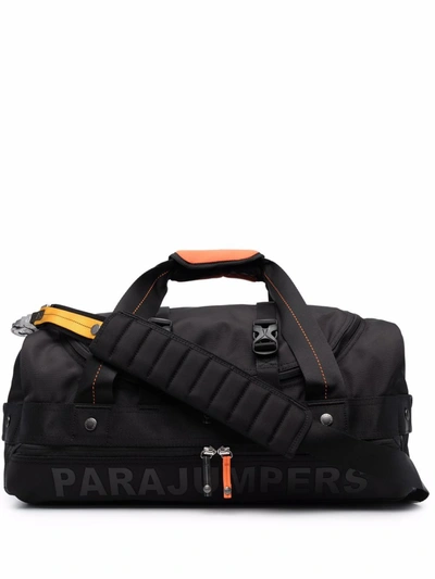 Shop Parajumpers Logo-printed Duffle Bag In Black