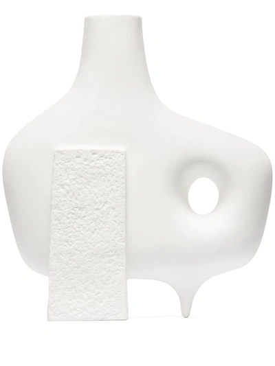 Shop Jonathan Adler Medium Paradox Porcelain Vase In White