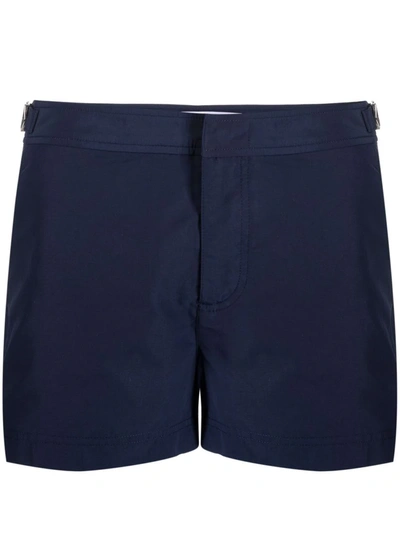 Shop Orlebar Brown Springer Buckle-detail Swim Shorts In Blue