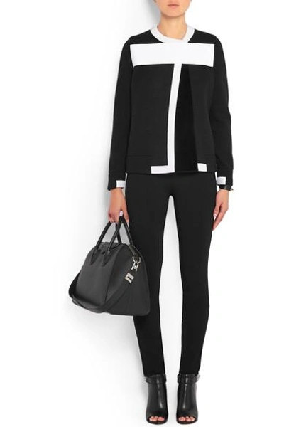Shop Givenchy Wool-blend Cardigan With White Trim In Black