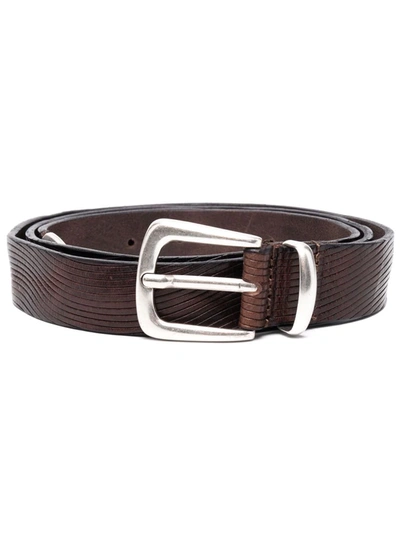 Shop Tagliatore Two-tone Leather Belt In Brown