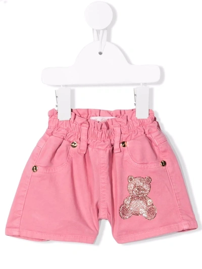 Shop Miss Blumarine Embellished Teddy-bear Shorts In Pink