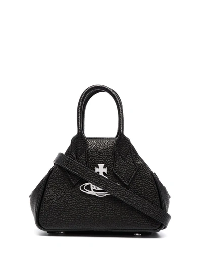 Shop Vivienne Westwood Mini Johanna Yasmine Tote Bag In Black