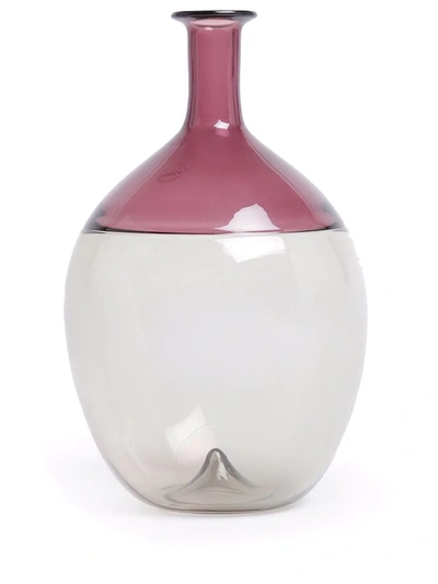 Shop Venini Bolle Bottle Vase In Grey