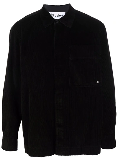 Shop Etudes Studio Corduroy Cotton Shirt In Black