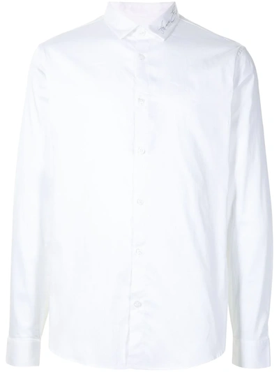 Shop Armani Exchange Logo-print Cotton Shirt In White