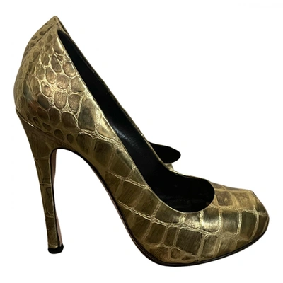 Pre-owned Giambattista Valli Leather Heels In Gold