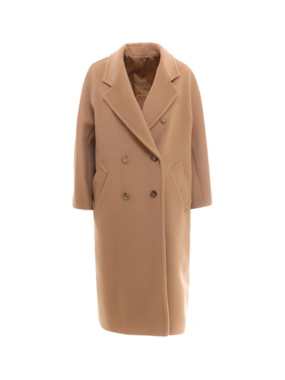 Shop Max Mara Reversible Icon Double Breasted Coat In Beige