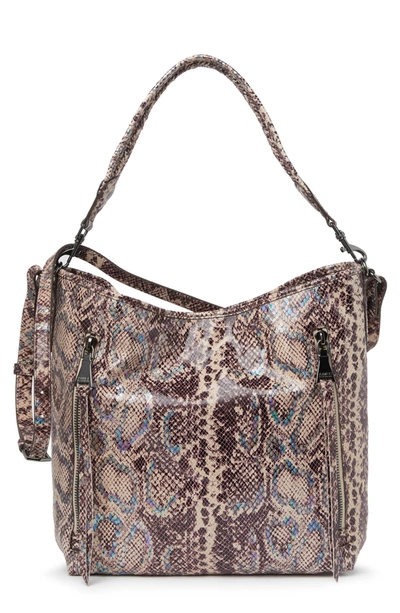 Shop Aimee Kestenberg Snakeskin Print Leather Hobo Bag In Mystic Snake