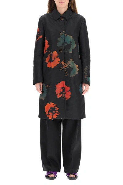 Shop Marni Nylon Midi Coat In Mixed Colours