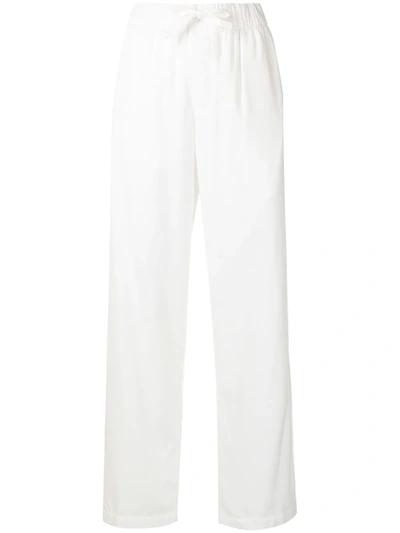 Shop Tekla Drawstring-waist Pajama Trousers In White
