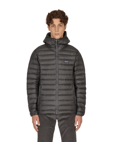 Shop Patagonia Down Sweater Hoody Jacket In Forge Grey