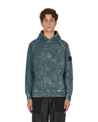 Stone Island Off-dye Ovd Treatment Hooded Sweatshirt In Navy Blue | ModeSens