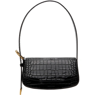Shop Balenciaga Black Croc Ghost Sling Bag In 1000 Black
