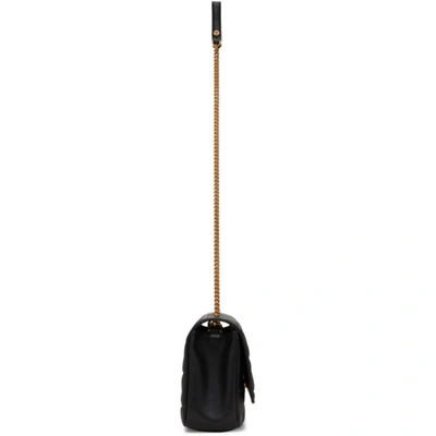 Shop Versace Black Quilted Virtus Shoulder Bag In Dnmov Black Multicol