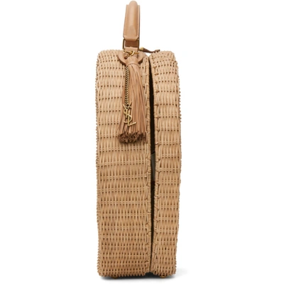 Shop Saint Laurent Beige Wicker Medium Mica Bag In 8571 Nat/brwn