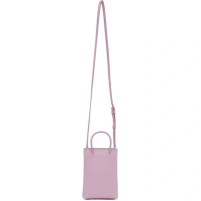 Shop Balenciaga Purple Shopping Phone Holder Bag In 5303 Lilac Tonal
