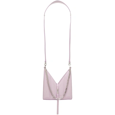 Shop Givenchy Purple Patent Mini Cut-out Bag In 540 Lilac