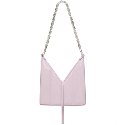 Shop Givenchy Purple Patent Mini Cut-out Bag In 540 Lilac