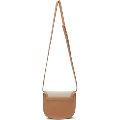 Shop Saint Laurent Beige Canvas Small Kaia Satchel Bag In 9369 Beige/brown